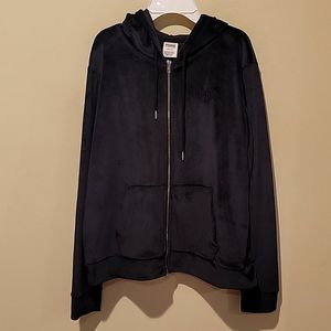 PINK VELOUR Victoria's Secret Black Hoodie NEW WITHOUT TAG! 💜